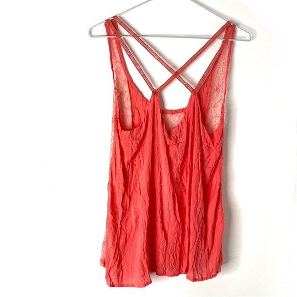 freebird Coral Peach Strappy Lace Tank Top - Picture 5 of 8